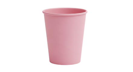 Isolated pink disposable cup, reusable eco friendly party cup, simple and plain design