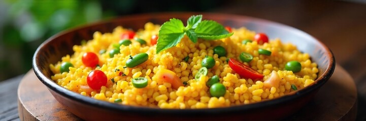 Vibrant Valencian Vegetarian Paella Saffron Rice, Artichoke Hearts, and Colorful Peppers in a Rustic Terracotta Pan ? A SpringSummer Feast