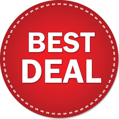 Best deal banner. Special and limited offer. Sale badge. Promo sticker with with stars in red circle.Vector illustration.