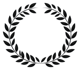 PNG Laurel wreath black monochrome pattern.
