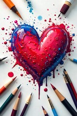 Paint Splattered Heart A Messy, Beautiful Symbol of Artistic Love, Perfect for Valentines Day Blogs and Creative Projects