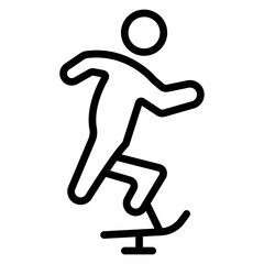 Inline Fitness Skater vector line icon design