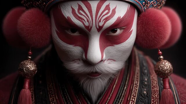 Close-up of a Dignified Chinese Opera Character