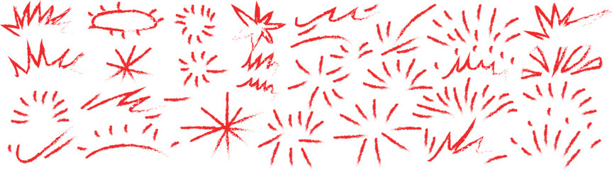 Funky crayon doodles punk rock style shapes and lines abstract graphic