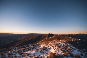 Sunrise Over Lake Wanaka from Roys Peak Summit in Early Autumn, New Zealand