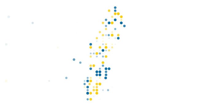 Dynamic Particles Assemble to Form Sweden Map Contour