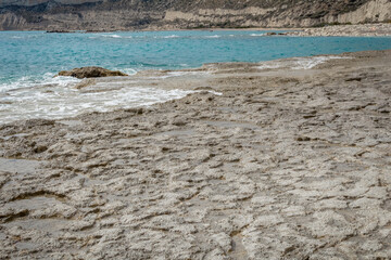 Rocky Zapalo Beach with Gentle Sea Waves, Cyprus