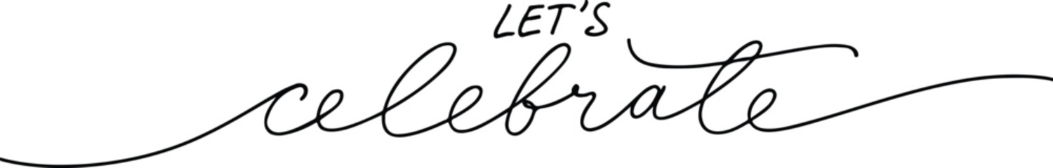 Let's Celebrate Calligraphy Text &mdash; Elegant Handwritten Lettering Design