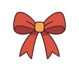 festive ribbon holiday flat vector illustration style isolated on white background