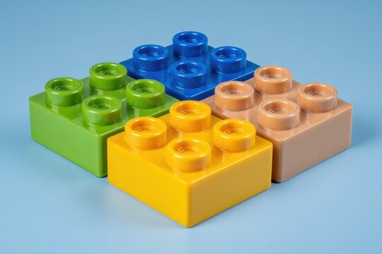 Duplo Blocks and Baseplates for Building Coloured Toy Brick Structures