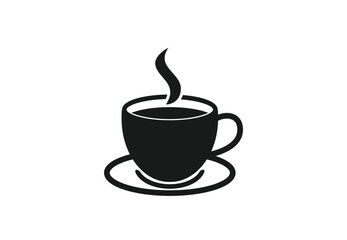 Coffee Shop Logo Design Template. Coffee bean vector illustration.  Black coffee cup icon. 