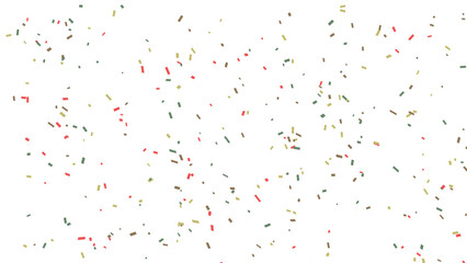 Festive confetti explosion on white backdrop for celebration and event