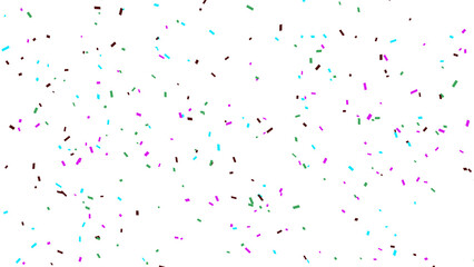 Festive confetti bursts in vibrant colors against a white backdrop.