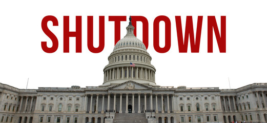 USA government shutdown daclared worldwide shown with Capital Hill Building in PNG transparent 