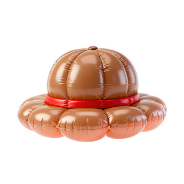 Playful Inflatable Sun Hat: Balloon Hat With Band & Ruffled Brim &ndash; For Festive Decor, Pool Party Visuals & Cheerful Summer Design Elements