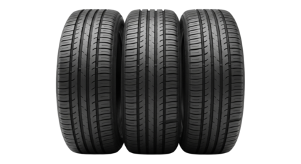 Isolated Car Tires Three Tires Stacked Tires New Set Tire Tread Texture Automotive Tires