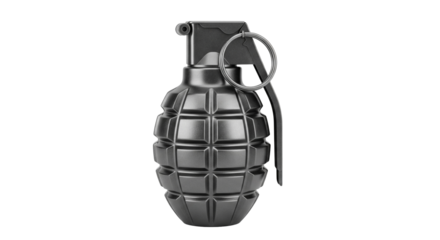 Isolated hand grenade weapon, military equipment, defense, war, armed explosive devices