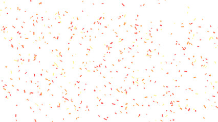 Festive confetti explosion on white background for celebration and party