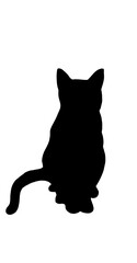 A cat in silhouette.  Cartoon for Halloween 