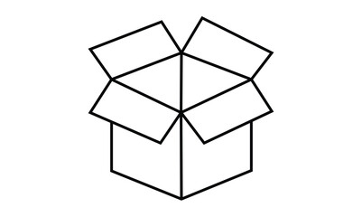 Box outline icon isolated on transparent background. EPS 10