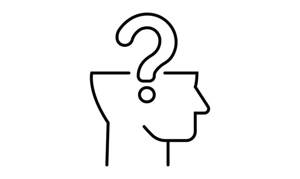 Question outline icon isolated on transparent background. EPS 10