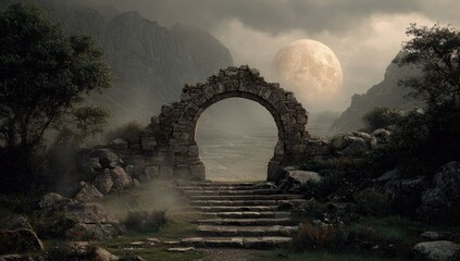 Mystical mountain archway