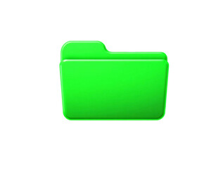 Green folder icon isolated on transparent background