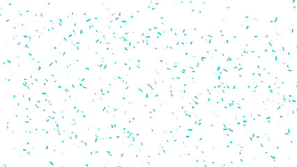 Celebratory Background with Teal Confetti Falling Against White Backdrop © Shani