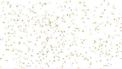 Festive confetti burst scattered on a clean, white background