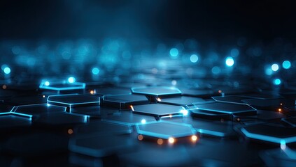 Obraz premium Abstract tech hexagonal grid