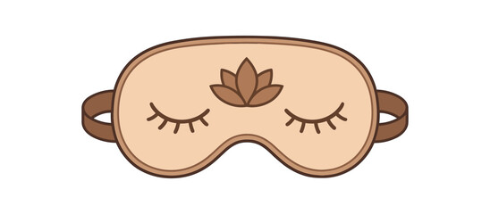 Fototapeta premium sleep mask mindfulness flat vector illustration style isolated on white background
