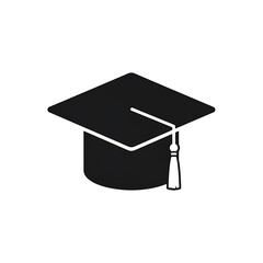 Simple black graduation cap icon for academic achievement