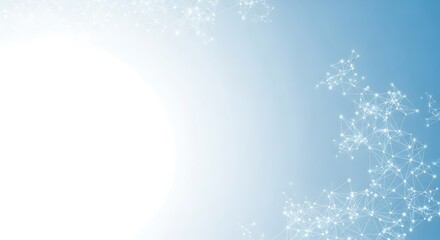 Abstract blue gradient background with sparkling light particles