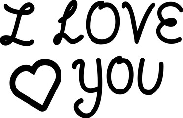 Handwritten hrase I love you