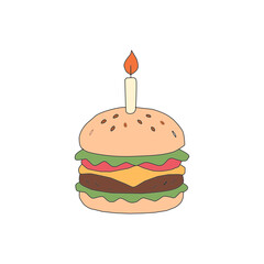 doodle burger pattern background. doodle fast food burger seamless pattern background. seamless pattern of hamburger in doodle style. Seamless Pattern of a Cheese Burger or Hamburger.Burger with stick