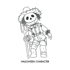 Charecter of Halloween Day lineal handdrawn