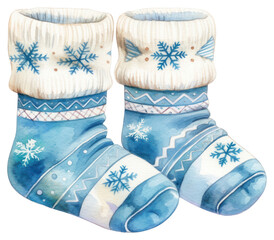 PNG A baby blue Wool Socks socks illustration watercolor.