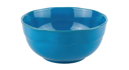 Isolated blue ceramic bowl for food service in home or restaurant kitchen use, clean