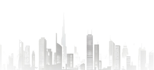 Cartoon City View with Buildings PNG.