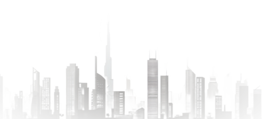 Cartoon City View with Buildings PNG.