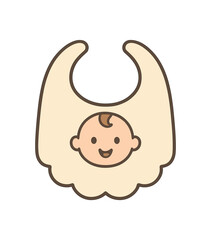 baby bib baby flat vector illustration style isolated on white background