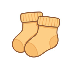 baby socks baby flat vector illustration style isolated on white background