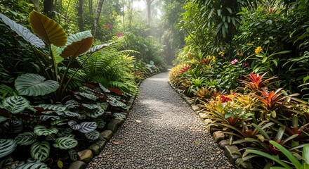 Serene Path Through Lush Tropical
