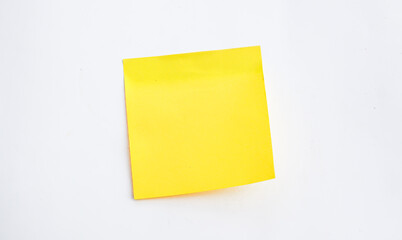 Yellow Blank Memo Sticky Notes Paper with shadow transparent from background. Simple Square Geometry form.