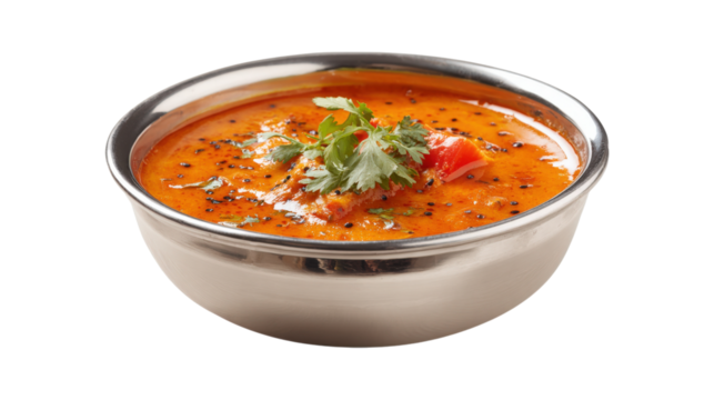 available Fresh Indian curry set top view in isolated on a white background