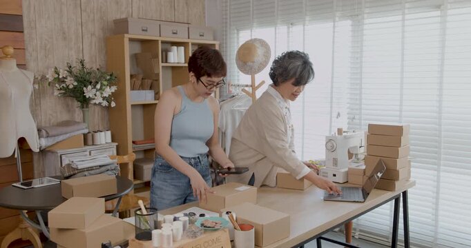 eCommerce fashion startup, clothing stock and online retail business selling designer boutique clothes to customers on internet sales website, 4k video