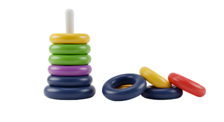 BABY TOYS - Colorful plastic stacking rings toy for children, early learning and development, perfect for toddlers and preschool education