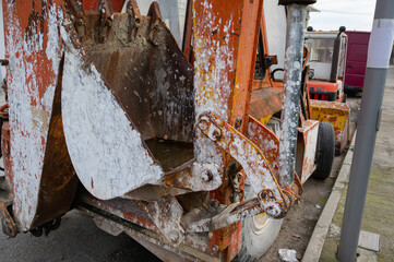 Dirty Bucket of an Old Excavator