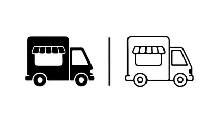 Food truck icon with transparent background