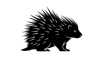 Porcupine silhouette with transparent background